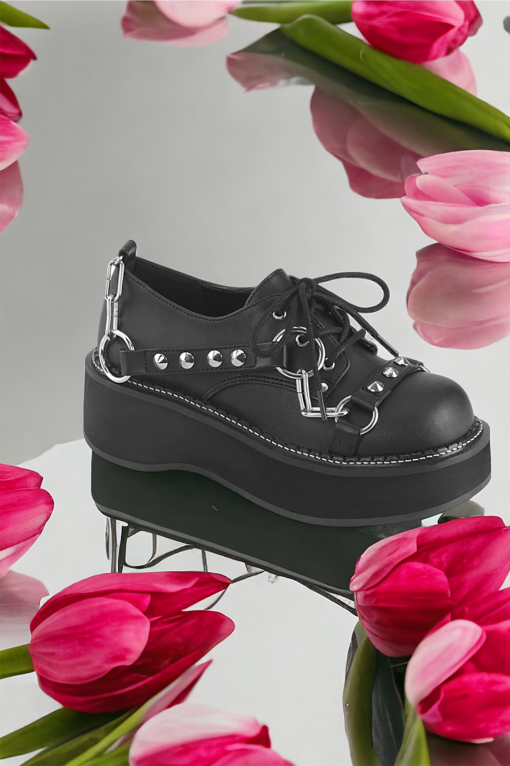 Demonia Cult - Emily-32 Vegan Leather Lace-Up Oxford