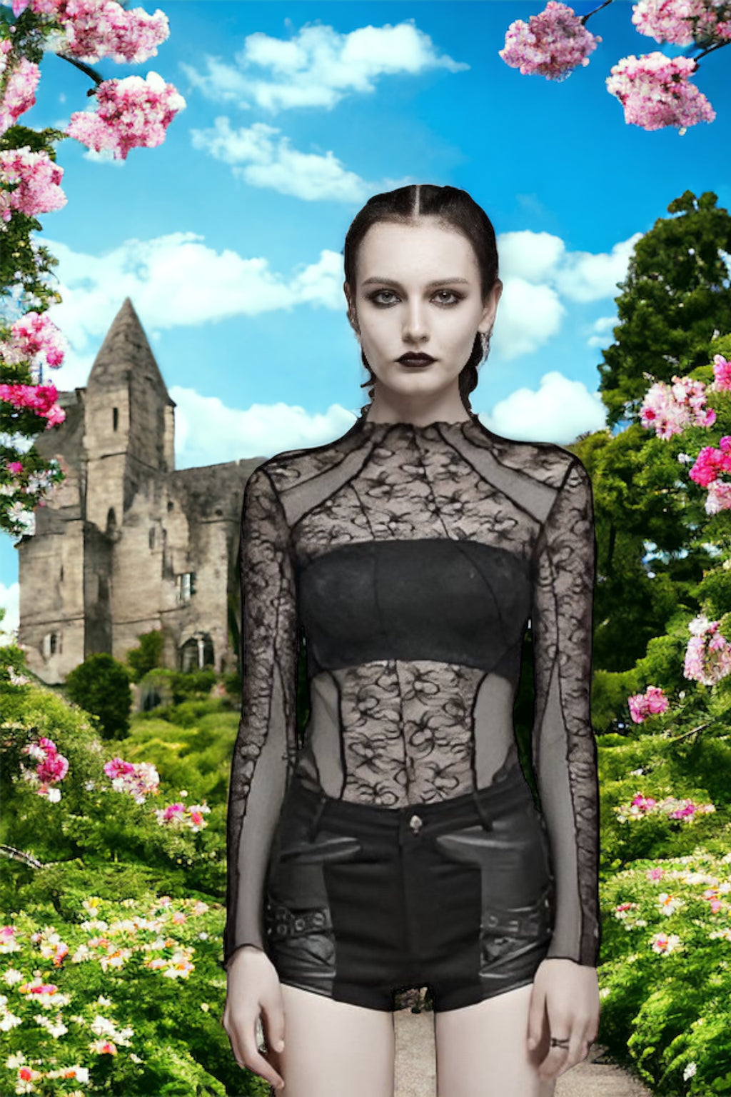 Punk Rave - Abyssal Patchwork Mesh Top