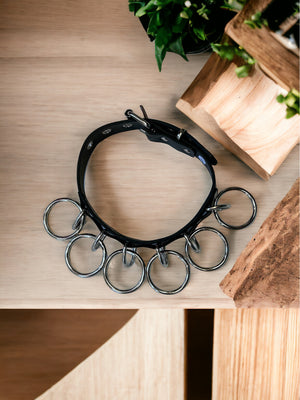 Louis "D" Ring Attached To "O" Ring Vegan Leather Choker