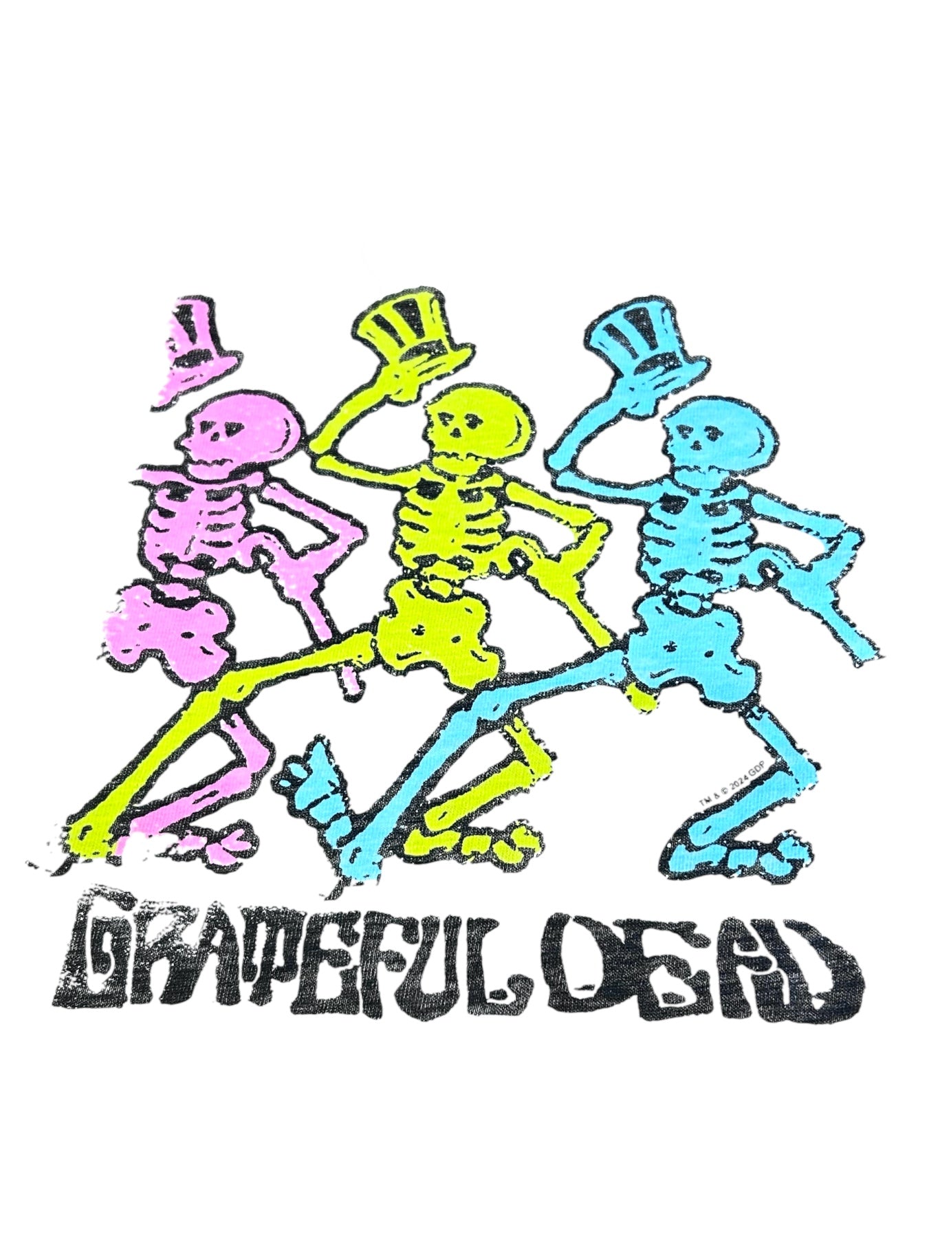 Junk Food Clothing - GRATEFUL DEAD DANCING SKELETONS CROP MOCK NECK TEE