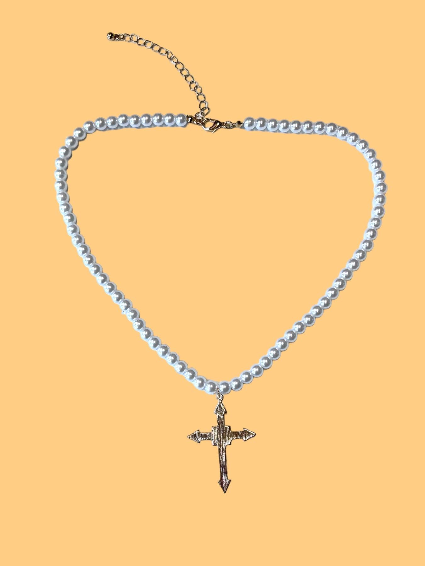 Juliana Faux Pearls & Cross Pendant Necklace