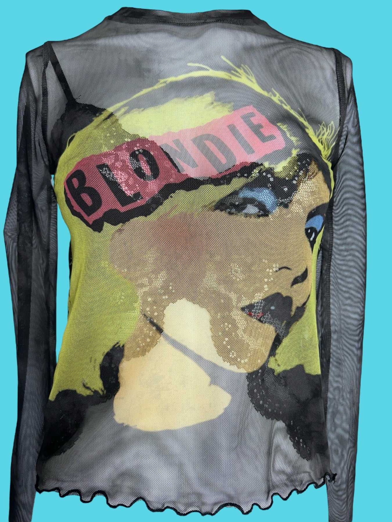 Debbie Harry Blondie Andy Warhol Portrait Print Mesh Top
