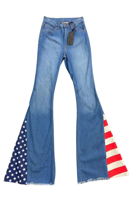American Flag Jeans Women, American Flag Flare Jeans