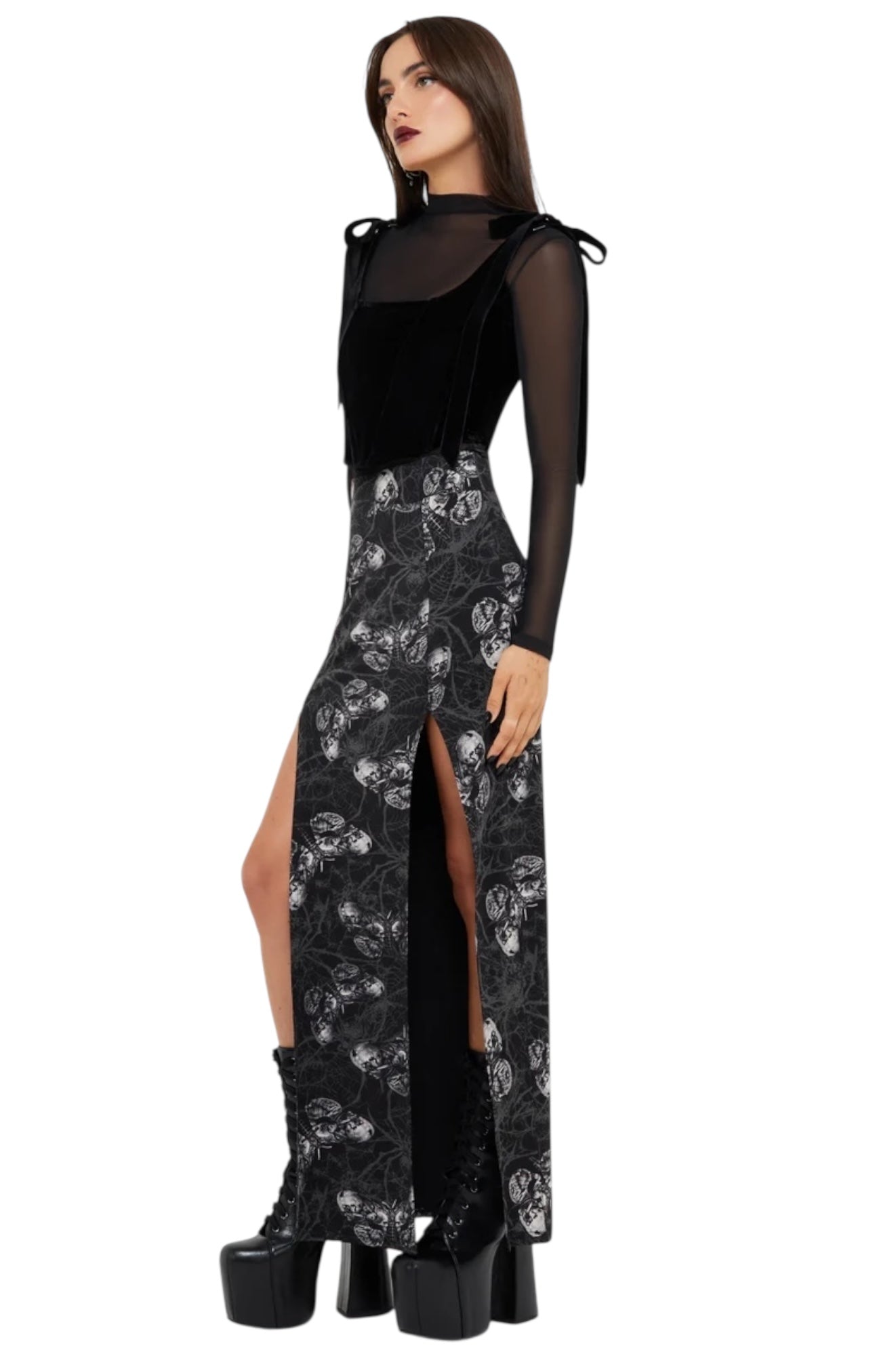 Killstar x Alchemy Gothic - SPIDRASICA’S WEB Maxi Skirt