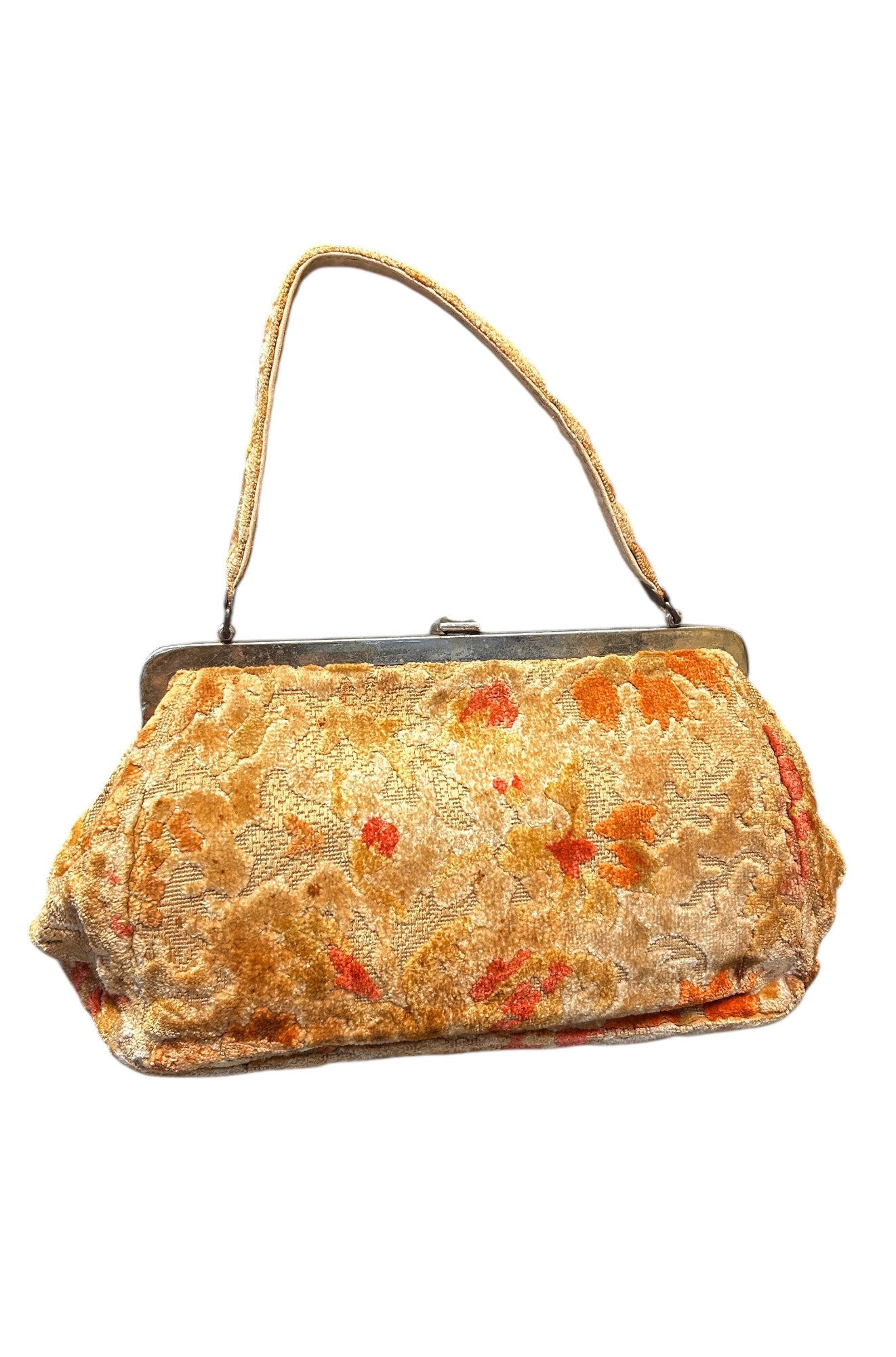 Vintage - Flowers Pattern Carpet Handbag ( Sold AS IS )