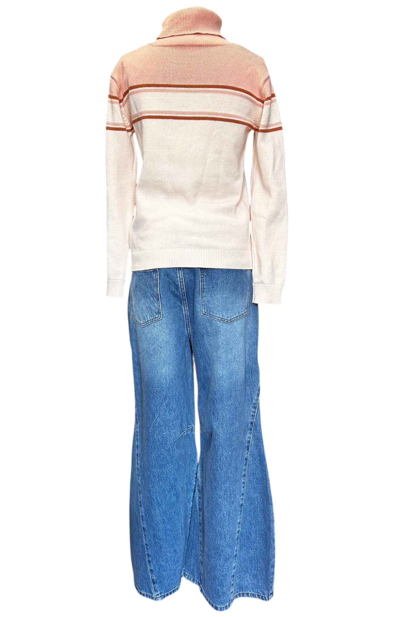 Pre-Owned Chloé Two-Tone Logo Turtleneck Sweater