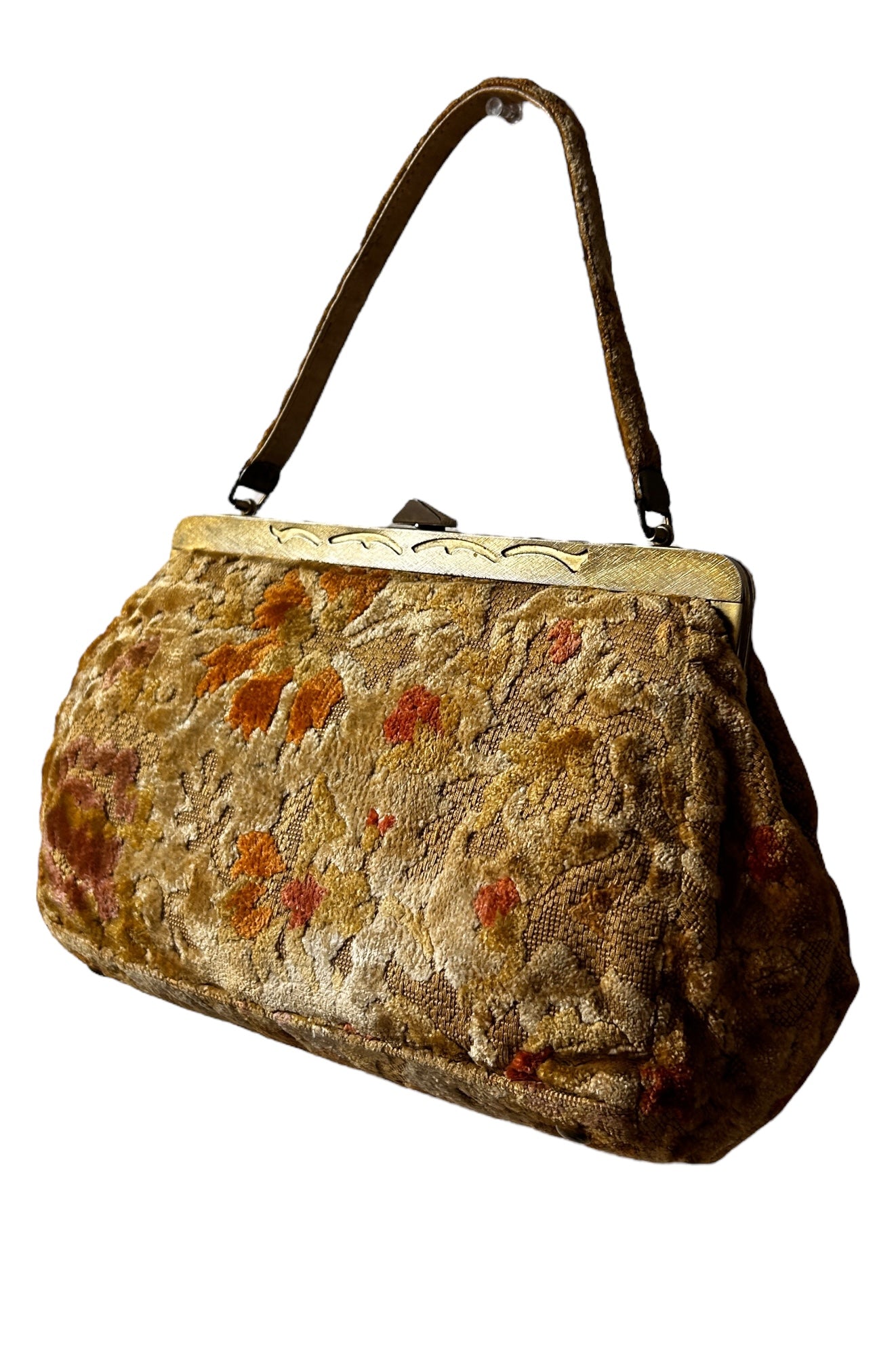 Vintage - Flowers Pattern Carpet Handbag ( Sold AS IS )