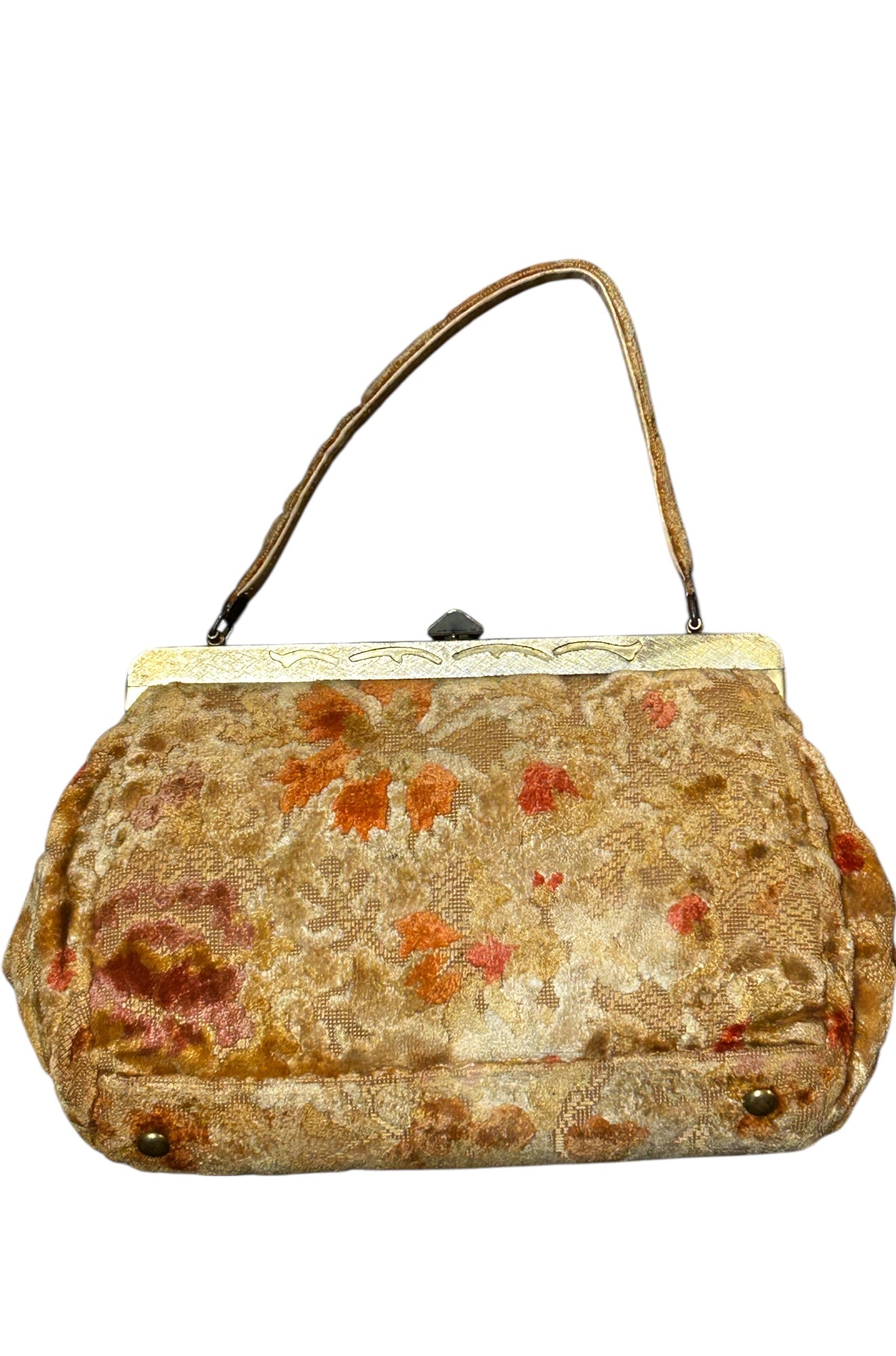Vintage - Flowers Pattern Carpet Handbag ( Sold AS IS )