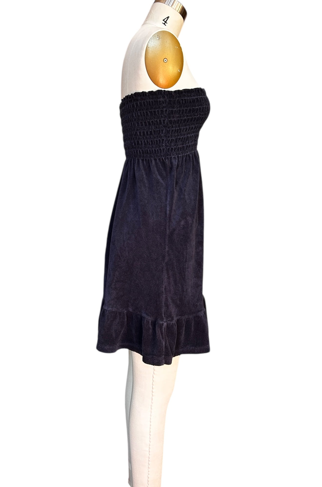 strapless terry cloth dress Pre-Owned Juicy Couture Towels Smocked Strapless Mini Dress – Thirteen  Vintage