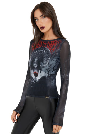 Killstar x Alchemy - Grimalkins Class Mesh Top