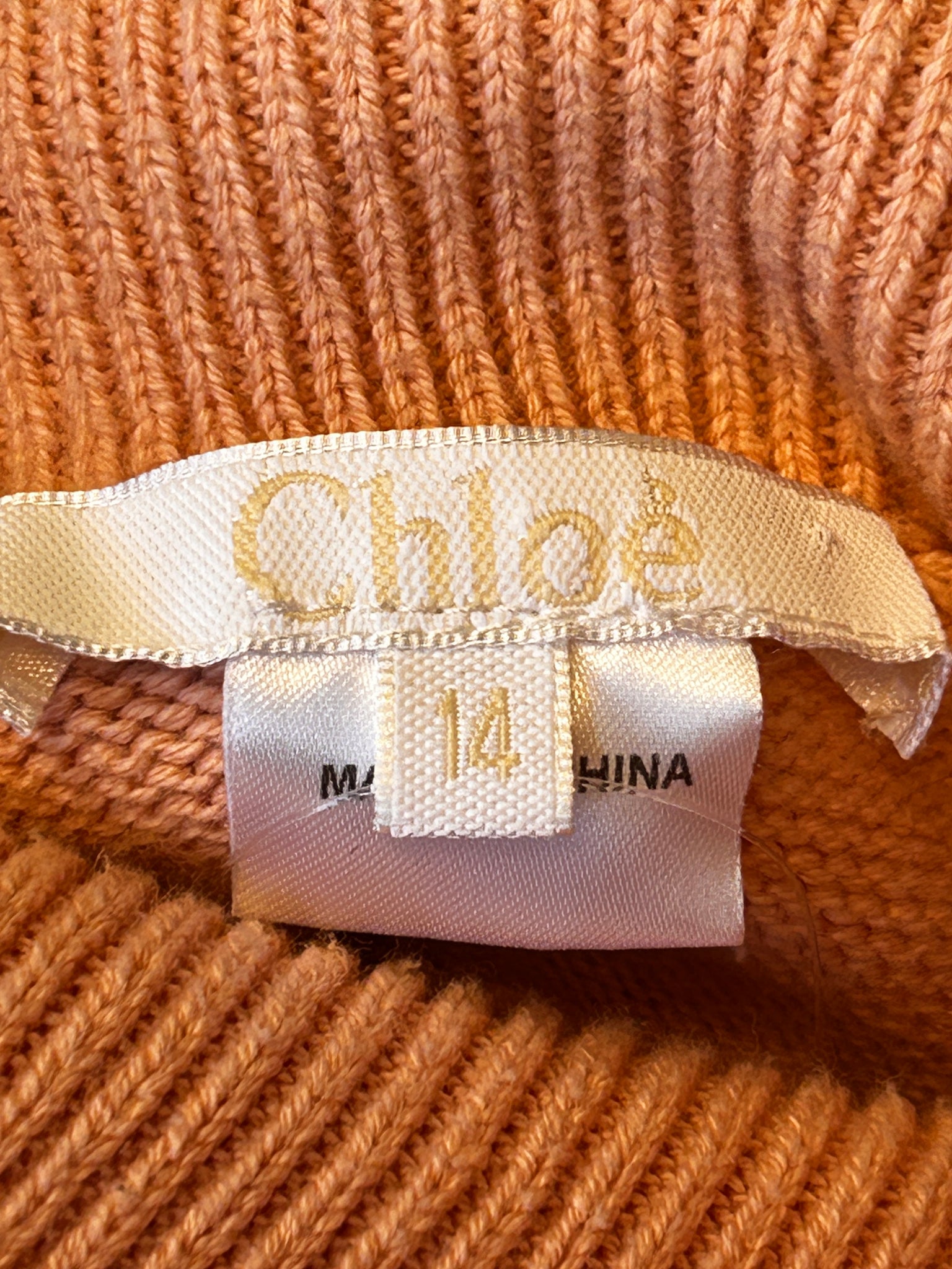 Pre-Owned Chloé Two-Tone Logo Turtleneck Sweater