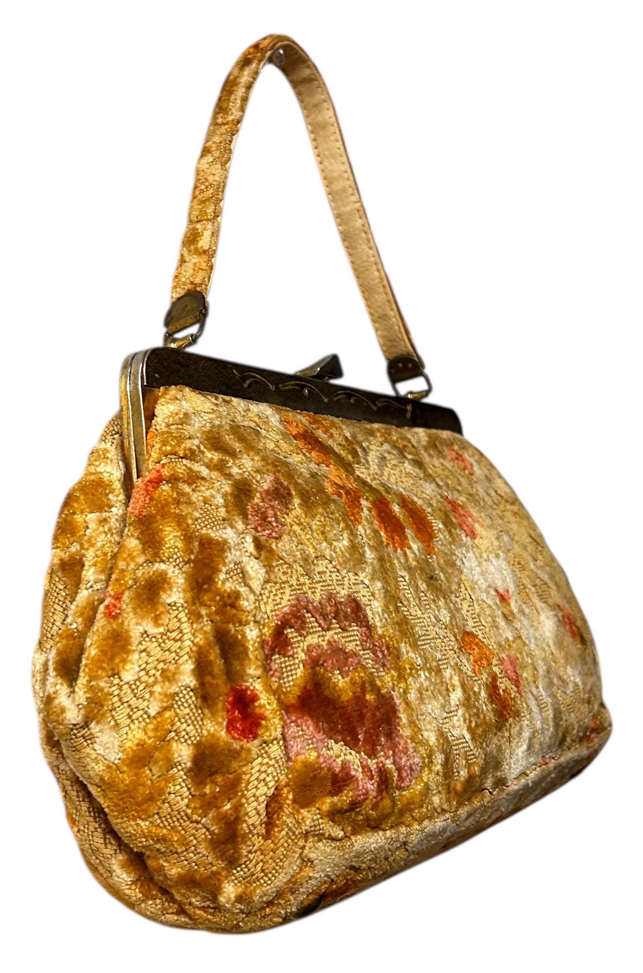 Vintage - Flowers Pattern Carpet Handbag ( Sold AS IS )