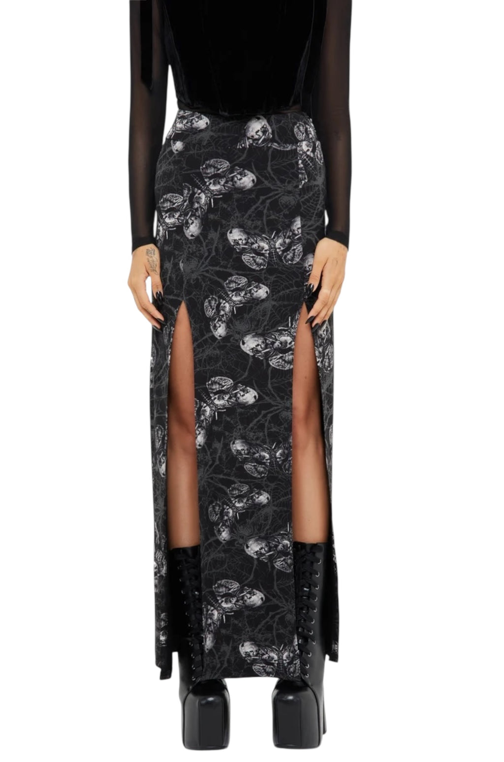 Killstar x Alchemy Gothic - SPIDRASICA’S WEB Maxi Skirt