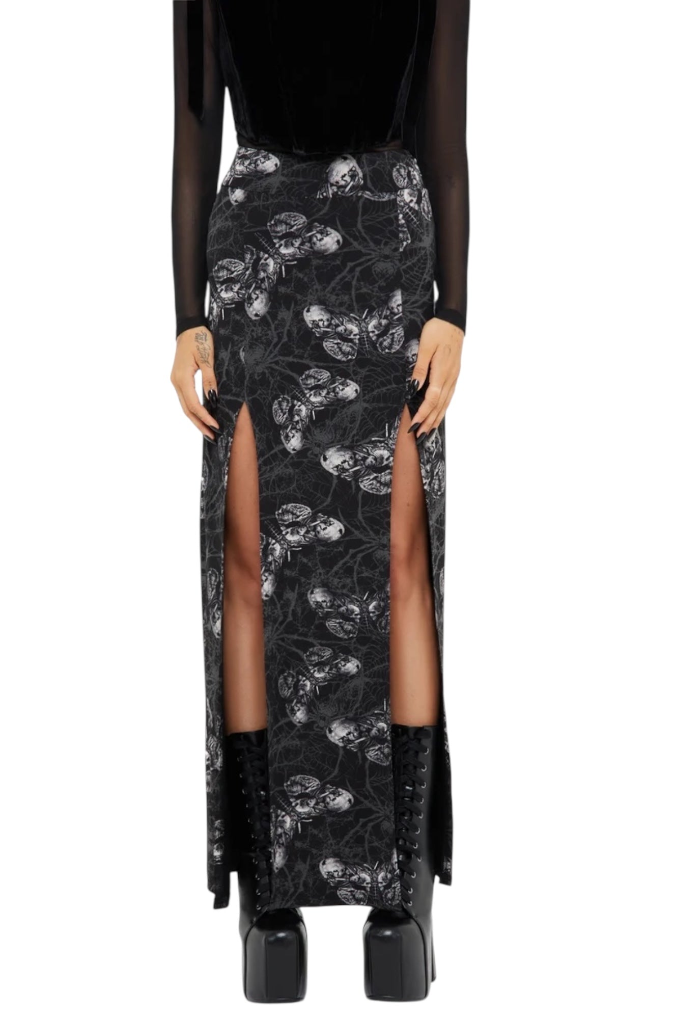 Killstar x Alchemy Gothic - SPIDRASICA’S WEB Maxi Skirt