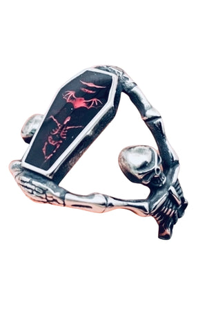 Vampire Coffin Gothic Stainless Steel Ring