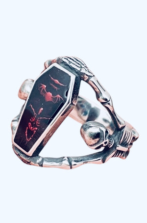 Vampire Coffin Gothic Stainless Steel Ring