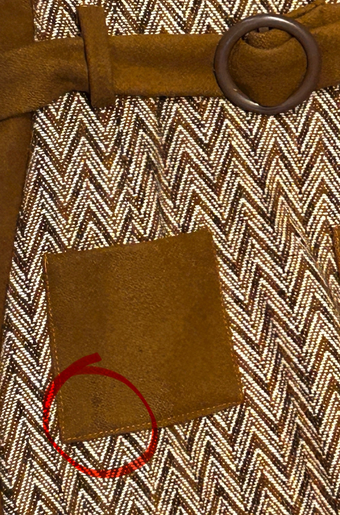 Vintage - 1970’s Chevron Wool Poncho Vest