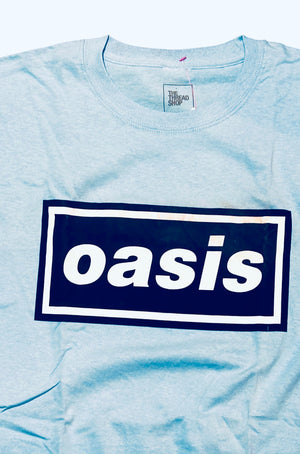 Oasis Box Logo Print Unisex Tee – Thirteen Vintage