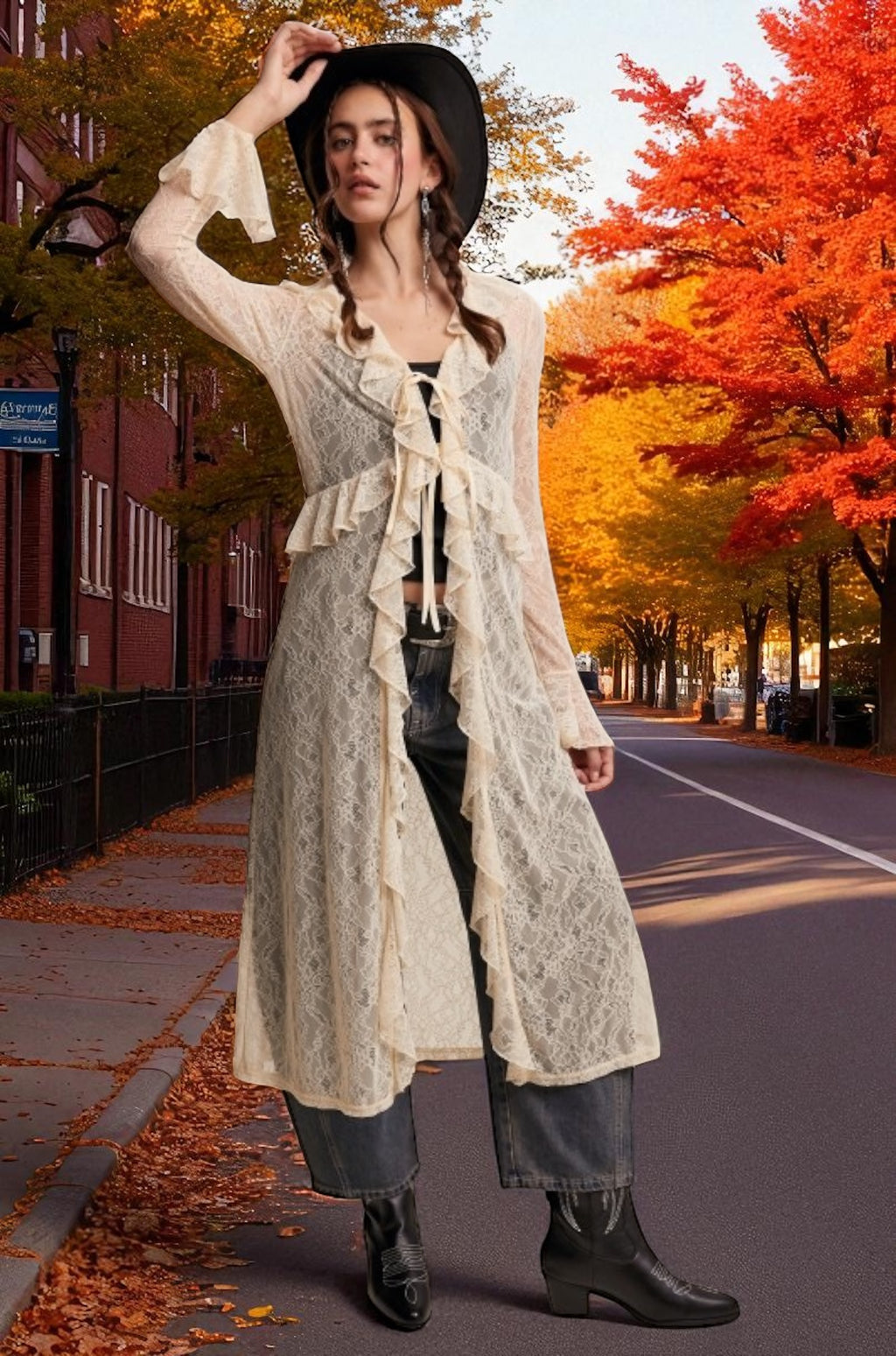 Clarise Lace Ruffle Duster