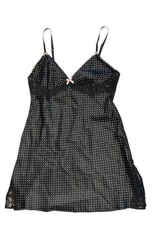chinese dress ladies Polka Dot Print Lace Trim Ruffle Mini Dress – Gemini Boutique main image 0