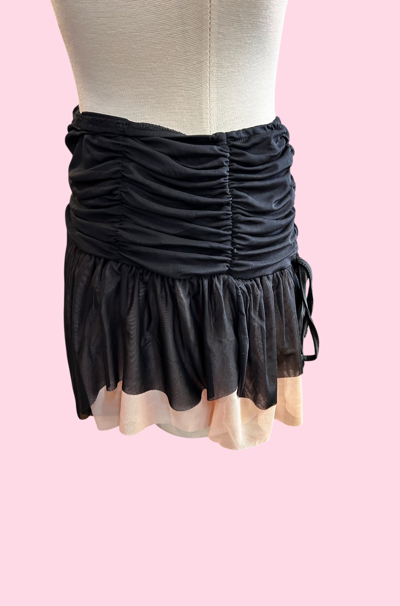 Bella Two Tone Mesh Mini Skirt