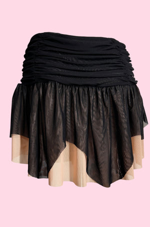 Bella Two Tone Mesh Mini Skirt