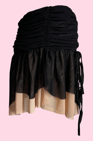 Bella Two Tone Mesh Mini Skirt