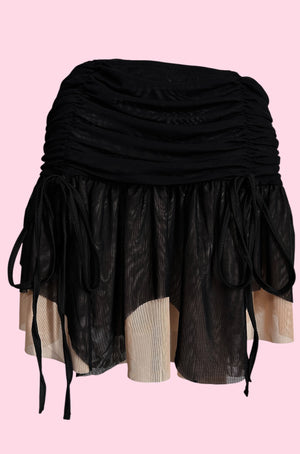 Bella Two Tone Mesh Mini Skirt