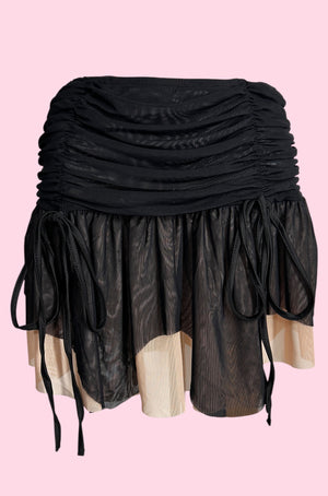 Bella Two Tone Mesh Mini Skirt