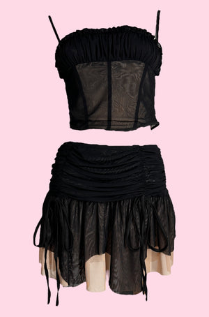 Bella Ruched Bodice Mesh Top