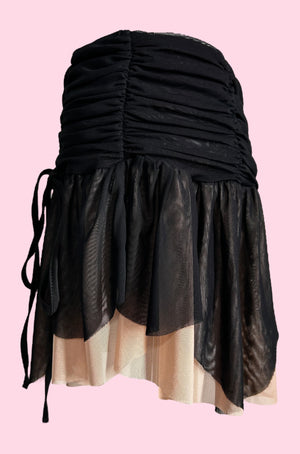 Bella Two Tone Mesh Mini Skirt