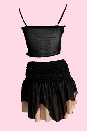Bella Ruched Bodice Mesh Top
