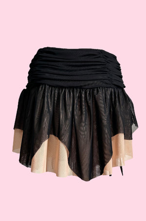 Bella Two Tone Mesh Mini Skirt