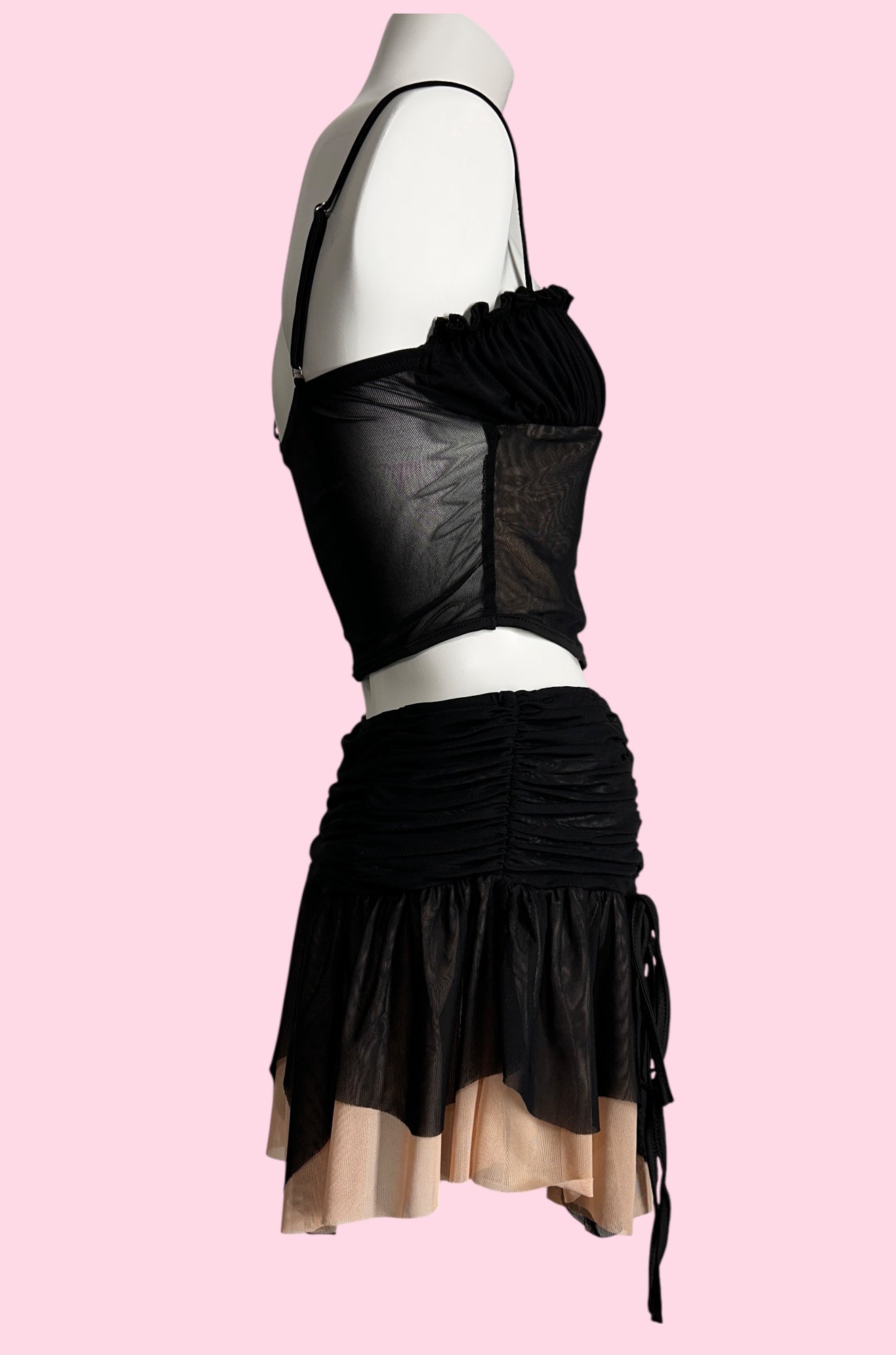 Bella Ruched Bodice Mesh Top