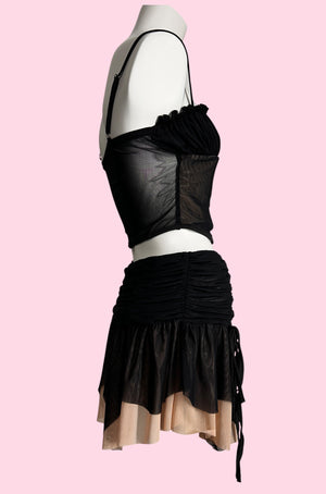 Bella Ruched Bodice Mesh Top