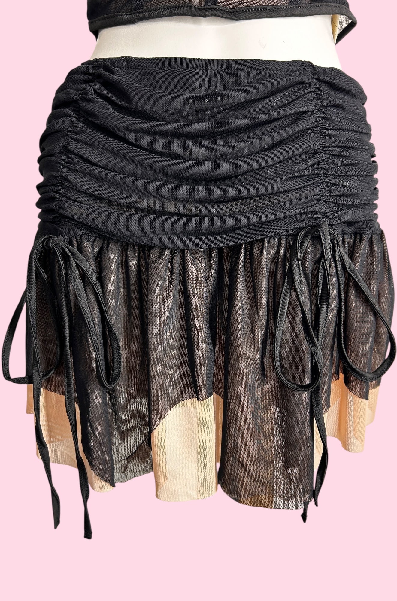 Bella Two Tone Mesh Mini Skirt