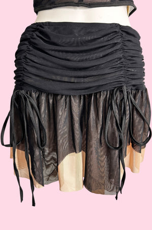 Bella Two Tone Mesh Mini Skirt