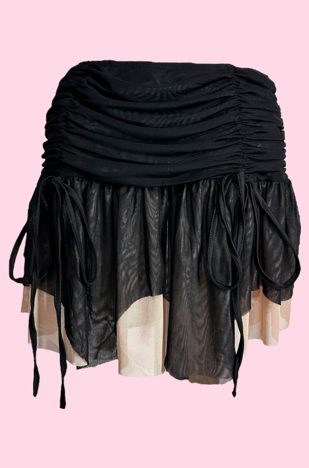 Bella Two Tone Mesh Mini Skirt