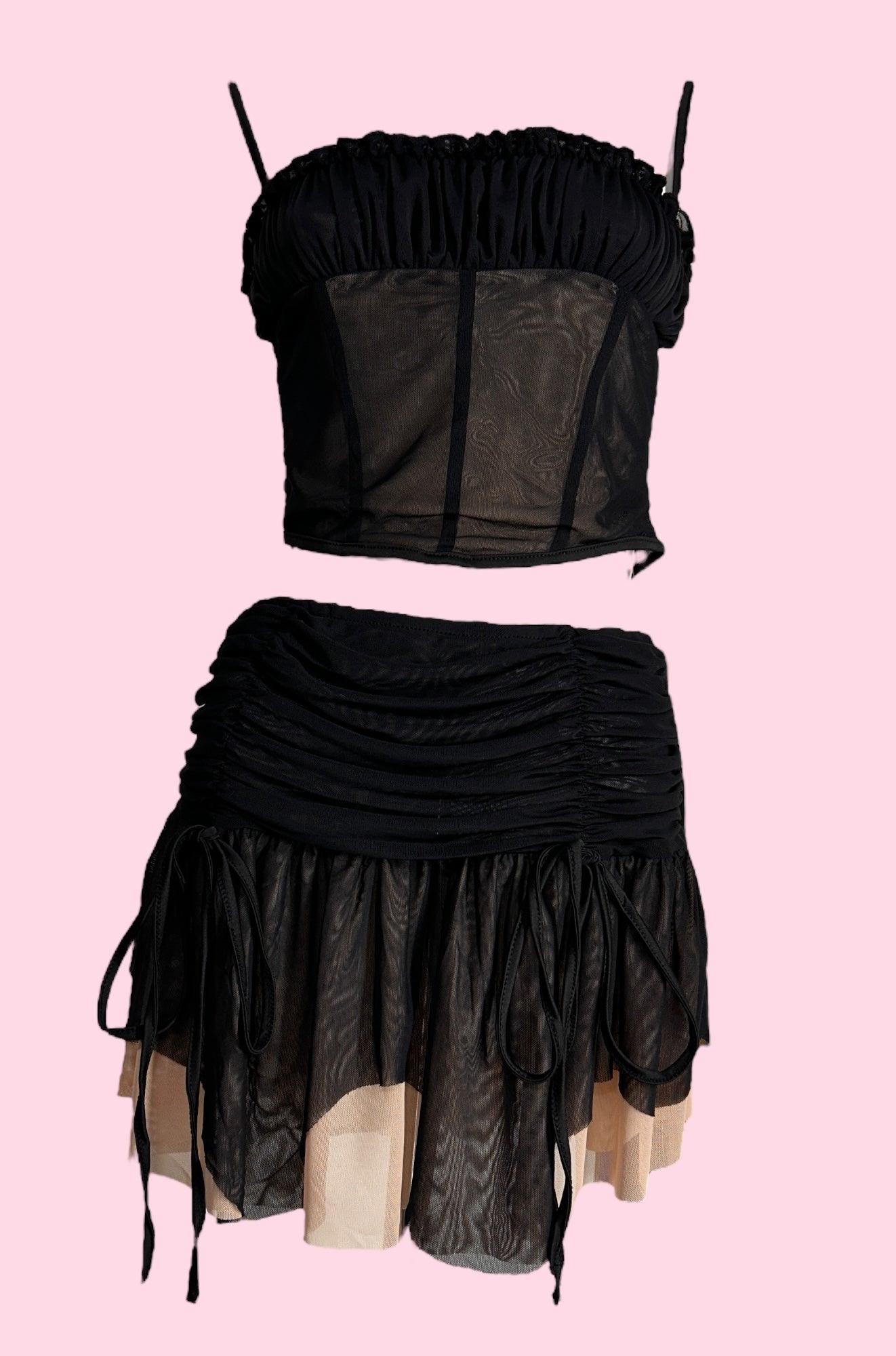 Bella Ruched Bodice Mesh Top