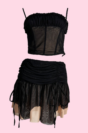 Bella Ruched Bodice Mesh Top