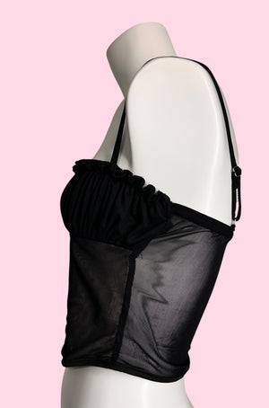 Bella Ruched Bodice Mesh Top