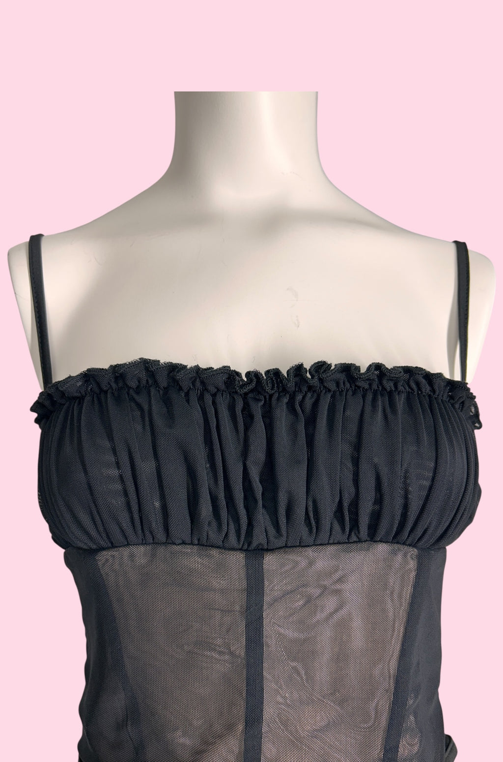 Bella Ruched Bodice Mesh Top