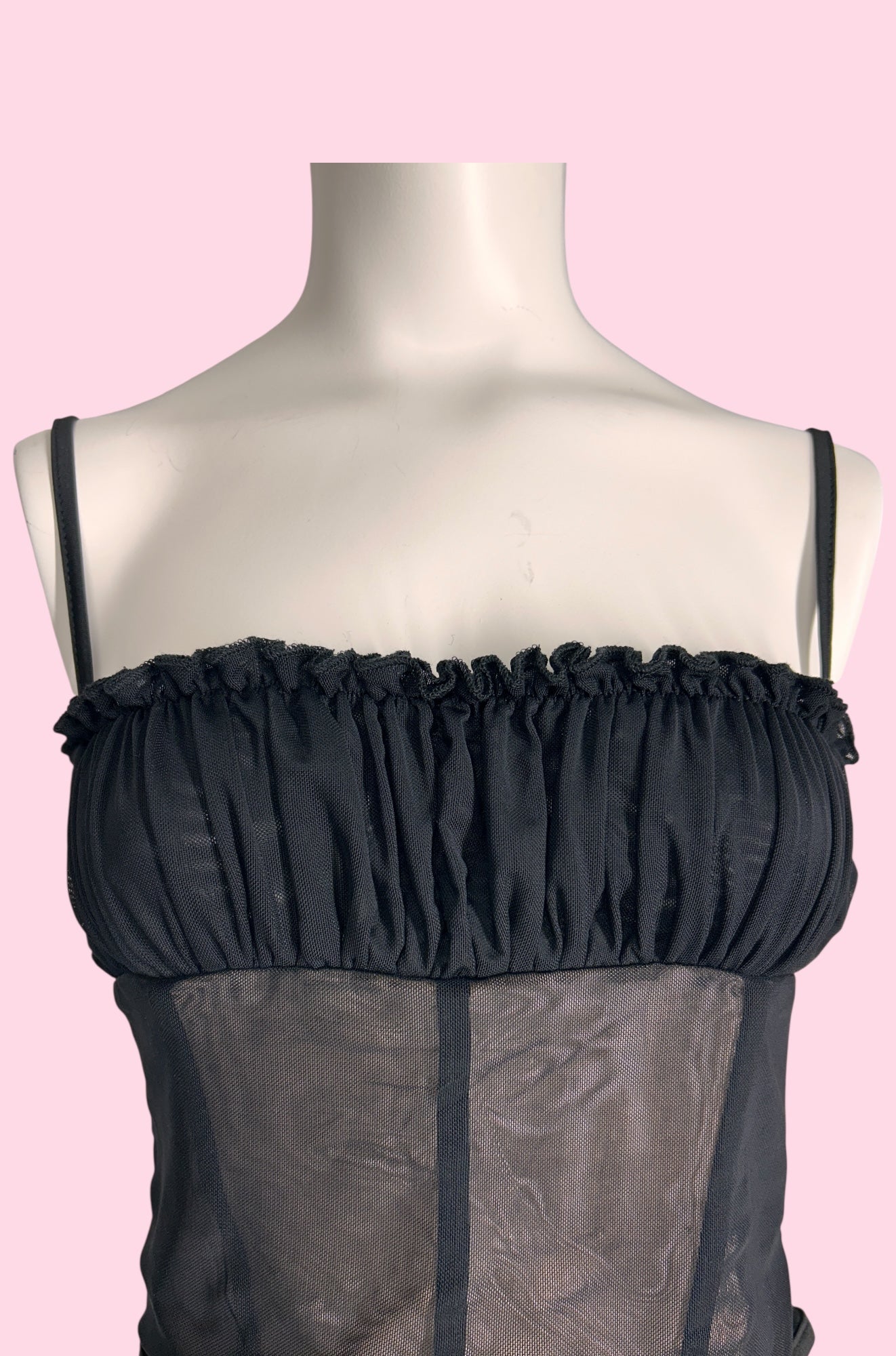 Bella Ruched Bodice Mesh Top