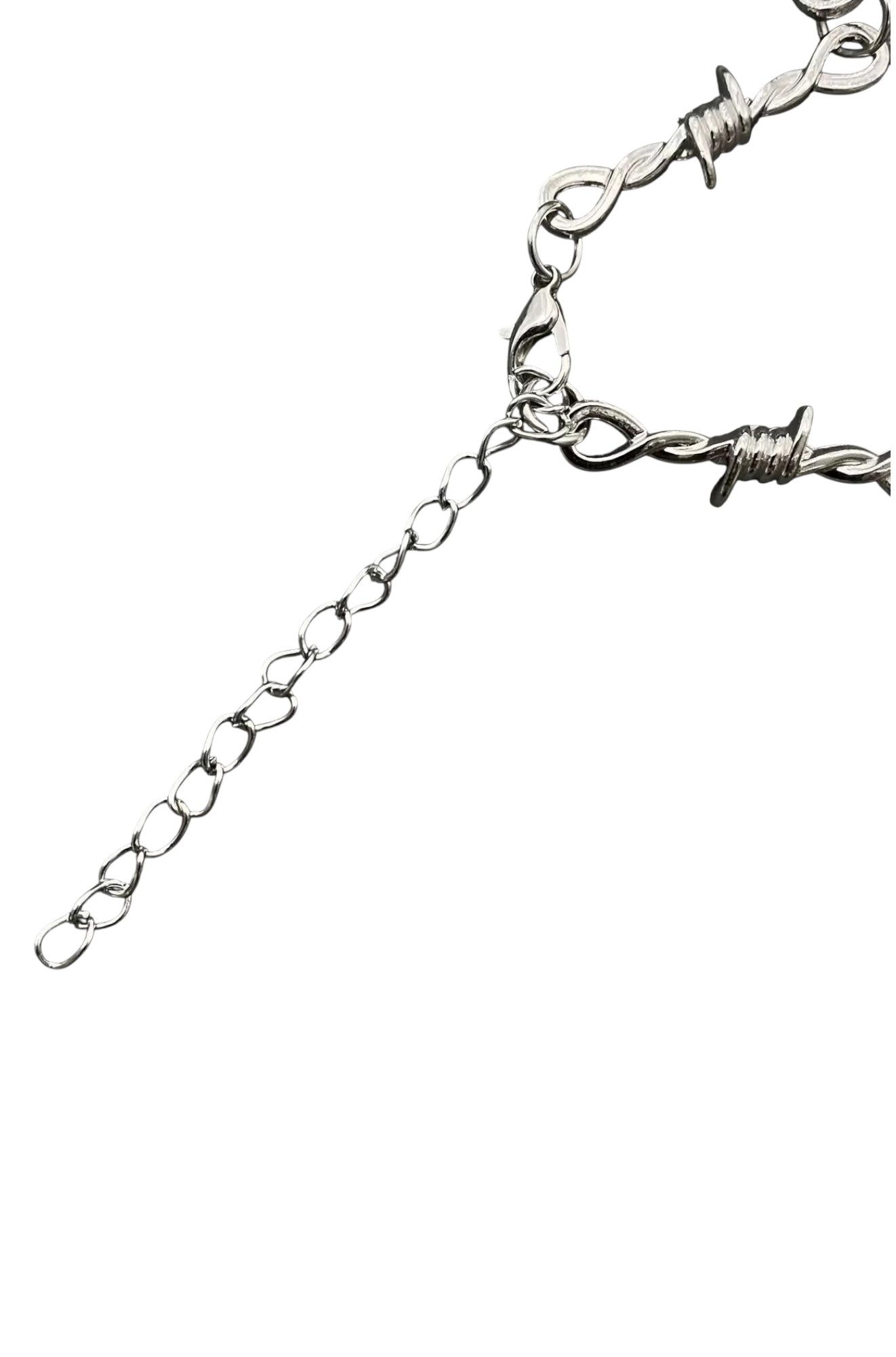 Gothic Purple Thorns Heart Dagger Charm Necklace