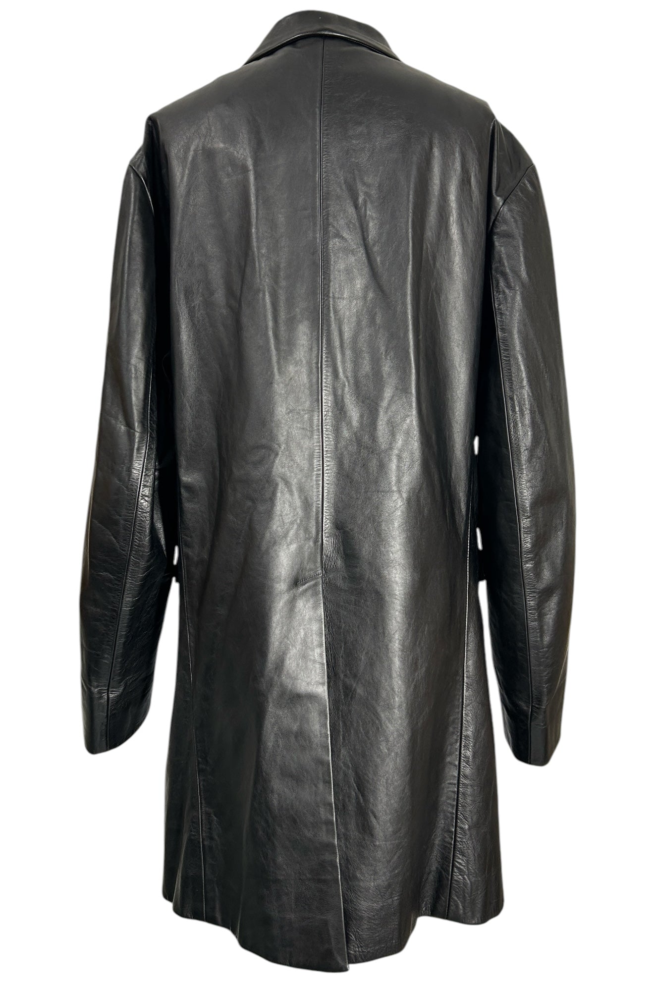Neil Barrett Buffalo Leather Mid-Length Coat Made in Italy