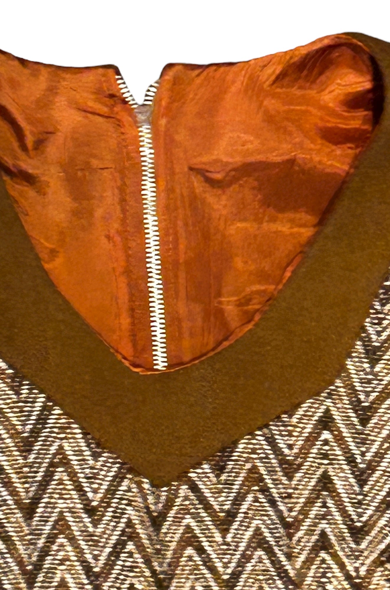 Vintage - 1970’s Chevron Wool Poncho Vest