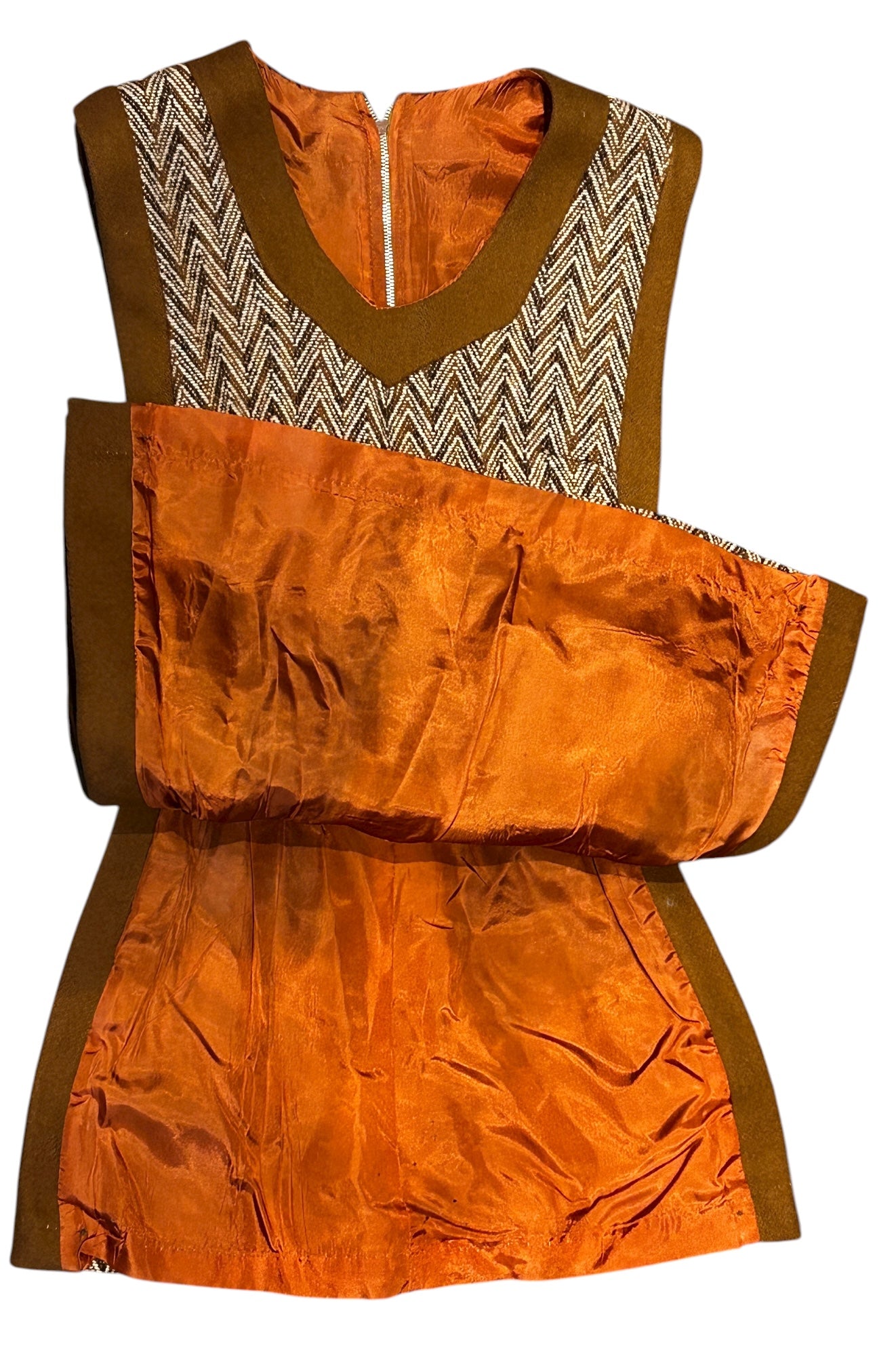 Vintage - 1970’s Chevron Wool Poncho Vest