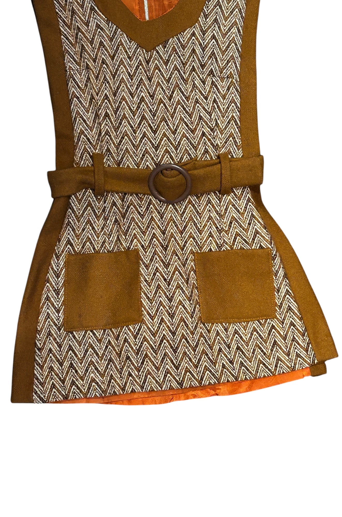 Vintage - 1970’s Chevron Wool Poncho Vest