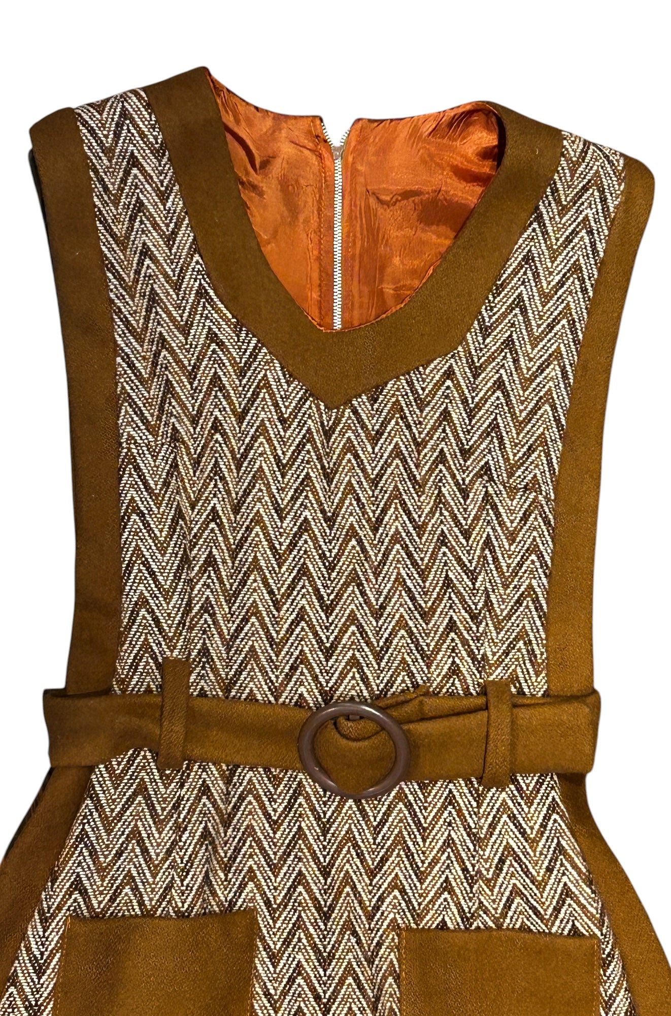 Vintage - 1970’s Chevron Wool Poncho Vest