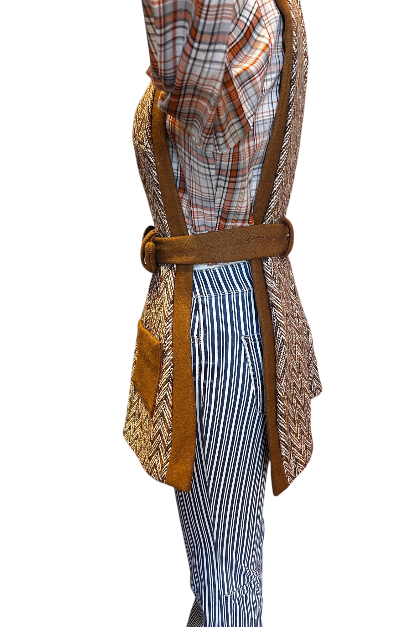 Vintage - 1970’s Chevron Wool Poncho Vest